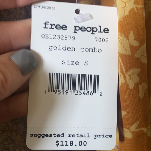 Free People Aries dress small NWT golden combo - Picture 6 of 6